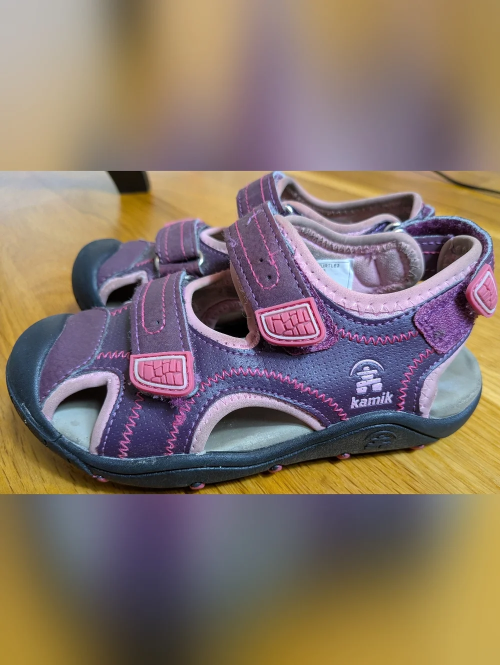 Kamik Kids Purple and Pink Closed-Toe Sandals - Adjustable Straps